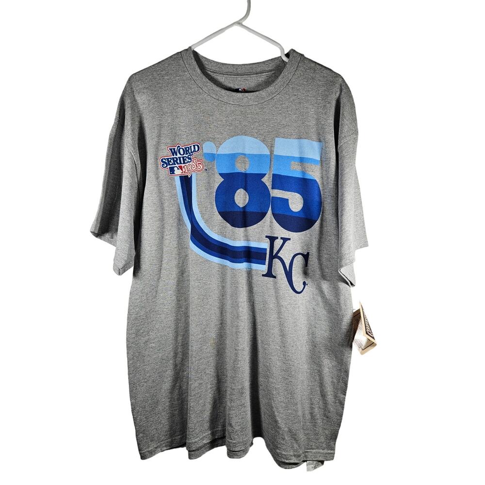 Cooperstown Collection Men's‎ TShirt 1985 World Series KC MLB Gray Size XL NWT